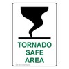 ComplianceSigns.com Tornado Safe Area Sign with Symbol, 10x7 in. Plastic