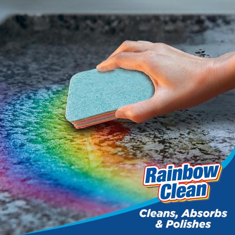 RAINBOW CLEAN Multilayered Microfiber Cleaning Pads – 2 Pack of