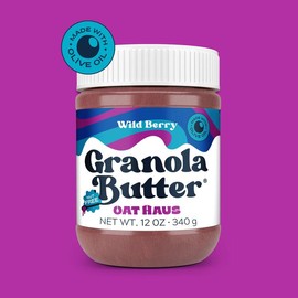 Oat Haus Wild Berry Granola Butter - Flavorful Granola with Wild Berry Ingredients - Raspberry, Blueberry, Blackberry, Strawberry - Pack: 1 Jar