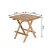 Yardgrace Teak Wood Patio Side Table, Square Folding Outdoor Side