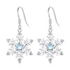 Snowflake Earrings 925 Sterling Silver Winter Snow Flower Drop Dangle