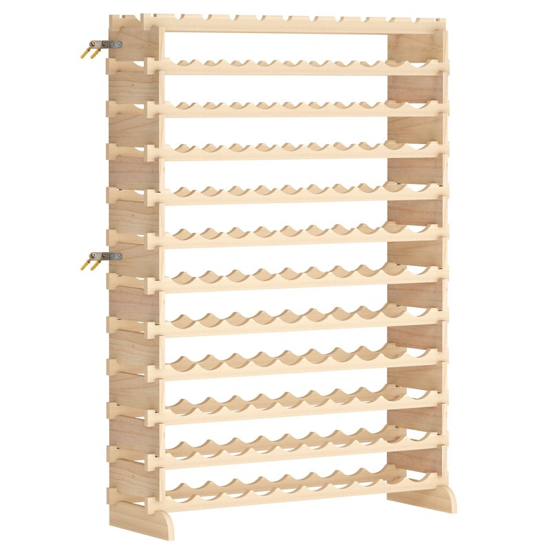 SogesHome Wine Rack Wood Storage Rack Stand, 120 Bottles Holder,