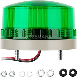 GKEEMARS Round LED Warning Lamp, No Sound AC110V Industrial Signal Flashing Light for Security (Green)