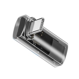 xiwai USB4.0 Typ-C Digitalanzeige USB-C Stecker auf Buchse Auf-Ab abgewinkelt 90 Grad Verlängerungsadapter Transparente Hülle 40 Gbit/s 140 W Stromspannungsüberwachung Intelligente LED-Anzeige