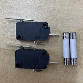 6600JB3001E Refrigerator Dispenser Switch (Normally Open) and Slow-Blow Ceramic Fuses Compatible with LG Refrigerator Replace SZM-V16-2FA-53 16A 125/250VAC (Pack of 2)