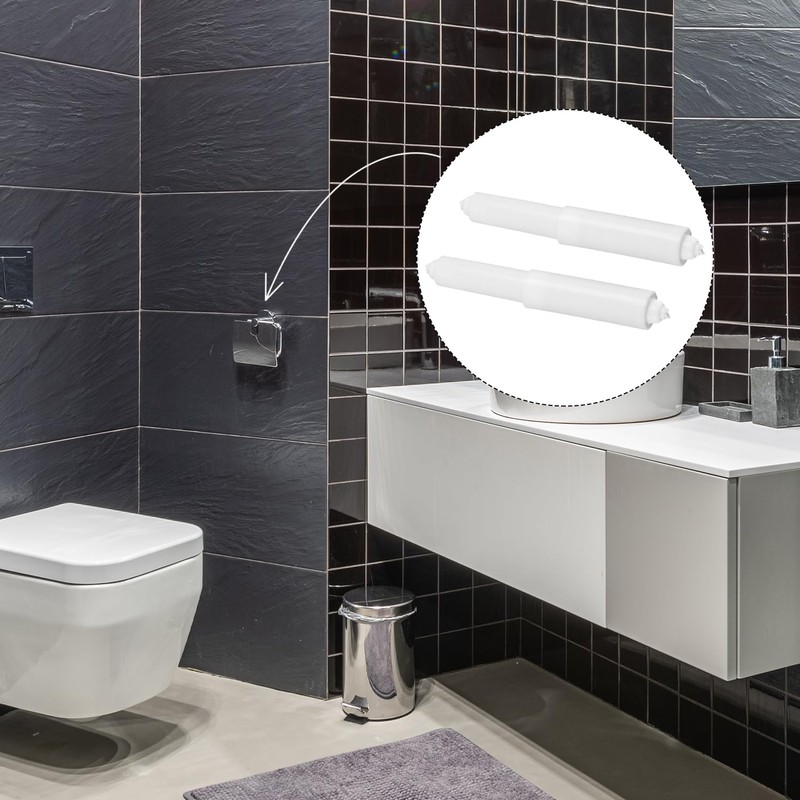 Rumyve2pcs Plastic Toilet Roll,Bathroom Toilet Replacement Roll Spring,Toilet Roll Holder