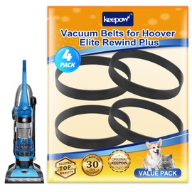 KEEPOW Vacuum Belts Replacement for Hoover 562932001 Vacuum Belt, Vacuum Cleaner Belts 562932001/38528-033/38528-058/AH20080 for Hoover UH71200, UH71012, UH71013, UH71003, UH71011, UH71009, 4 Pack