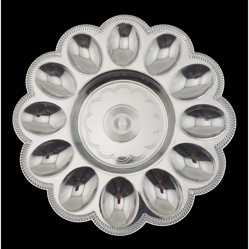 4 Egg Serving Plates 9 in Dia. 12 Wells for