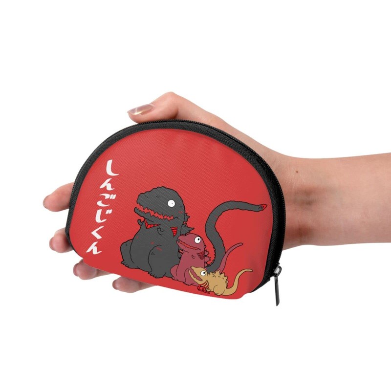 Rikana Godzilla Wallet, Men's, Large Capacity, Coin Purse, Zip Around