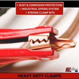 ATE Pro. Tools - 4 Gauge 20 Feet Jumper Cables, Booster Cables for Car, SUV & Trucks Battery, Heavy Duty Automotive Cables for Jump Starting Dead and Weak Batteries, Storage Carry Bag Included