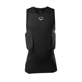 EvoShield Youth Sleeveless Rib Shirt and Shields - Black, Small