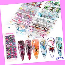 10pcs 20x4cm Leopard Tiger Print Snake Skin Animal Nail Foil Transfer Sticker Xk1789 for Nails Design Nail Art Stickers Decals Supplies Manicure Tips Sticker Colorful for Nail Decorations