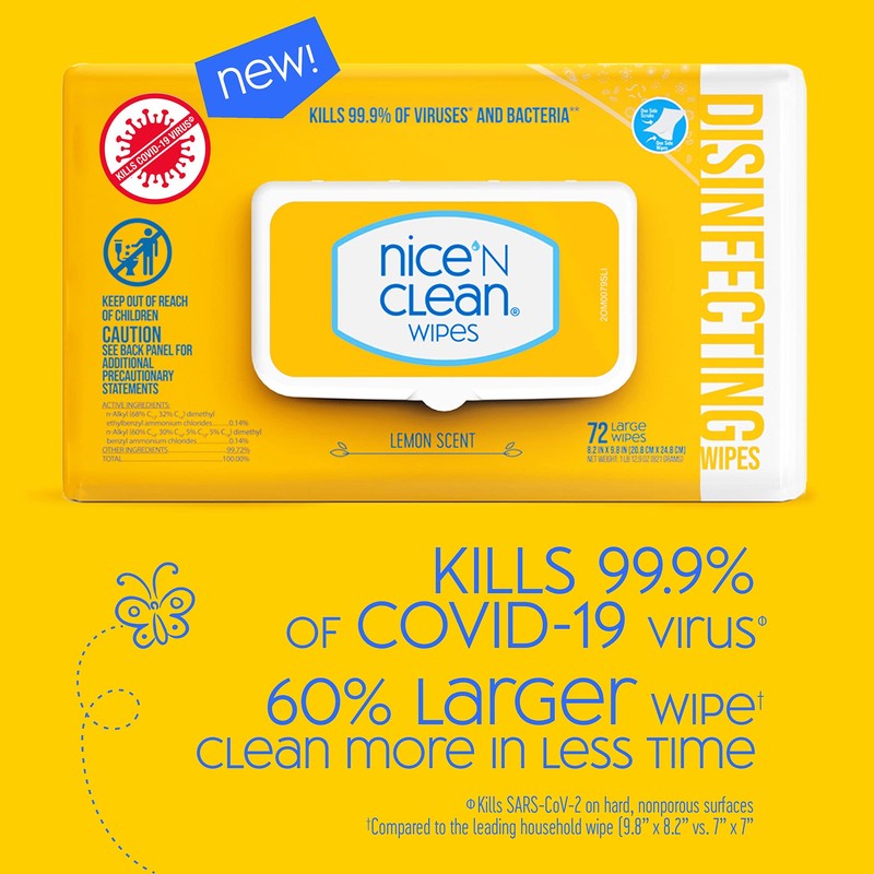 Nice 'N Clean Disinfecting Surface Wipes 72ct | Cleans &