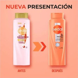 Shampoo Sedal Care+ con Ácido Hialurónico y Vitamina C para Cabello Seco 620 mL