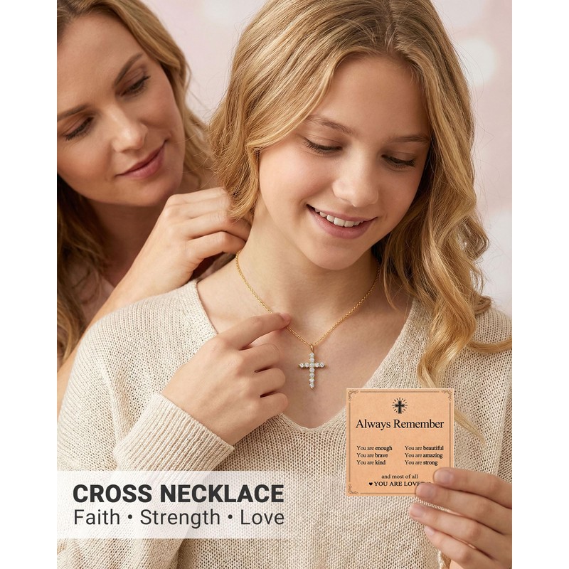 Eryuor Cross Necklace for Girls Kid 8 12 10 Year