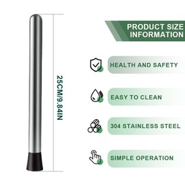 EIHI Cocktail Stirrer, Stainless Steel Stirrer, Lime Press Masher, Lime Hand Masher, Suitable for Home and Bar