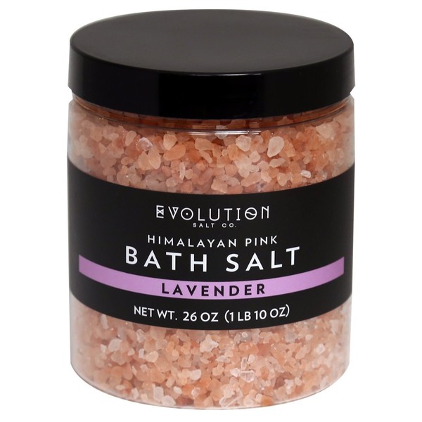 Evolution Salt Himalayan Crystal Bath Salt Lavender, 26 Oz