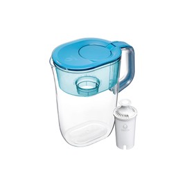 Brita Tahoe Large 10 Cup Water Filter Pitcher with Smart Light Filter Reminder and 1 Standard Filter- Transparent Teal