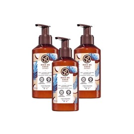 Yves Rocher kit Jabón para Manos con Aroma a Coco, Gel sin Sulfatos, para Todo Tipo de Piel, Fórmula Vegana, Incluye 3 piezas, 190 ml c/u