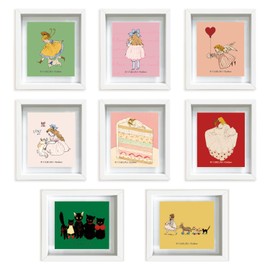 KHR001 Kurahashi Rei Art Frame Frame Miniature Cat Black Cat Frame Magnet Set of 8