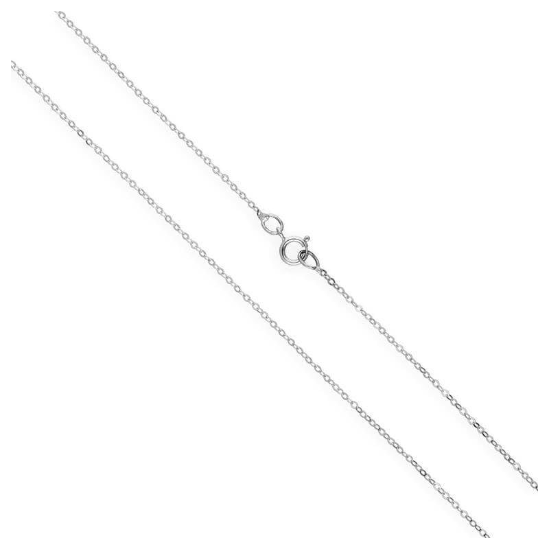 9ct White Gold Hammered Trace Chain 24 Inches
