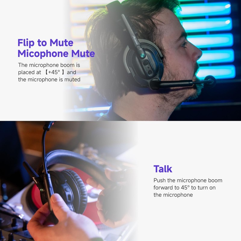 Accsoon Como Wireless Headset Intercom System,1.9GHz Full-Duplex ENC Team Communication