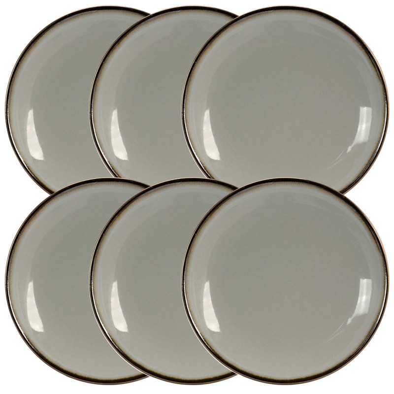 Elama Modern Round Dinnerware Salad Plate Dish Set, 6 Piece,