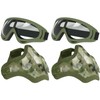 AOUTACC Airsoft Mask and Goggles Set, Full Steel Mesh Half