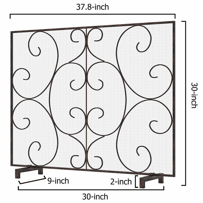 Kingson Single Panel Decorative Flat Fireplace Screen Cover Handcrafted Durable