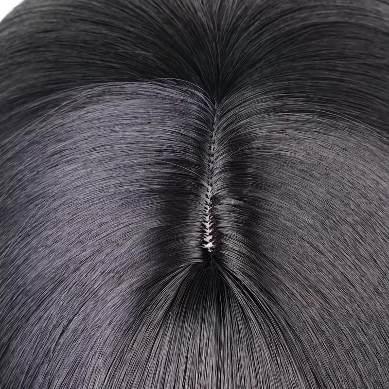 Black Bob Women Men Short Straight Wig with Bangs Heat