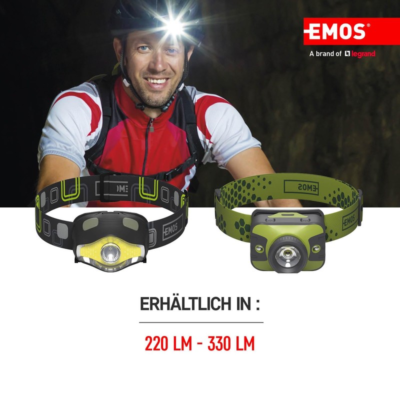 EMOS - Headlamp with focus function - red light -