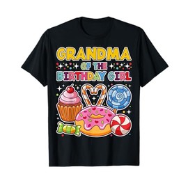Grandma of Birthday Girl Candyland Colorful Lollipop Party T-Shirt