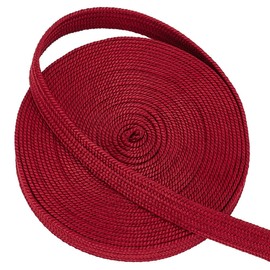 OLYCRAFT 5m/16.4 Feet Dark Red Ito Sageo Wrapping Cord 0.5 Inch Wide Silk-cotton Blend Sword Handle Cord Tsukamaki Sageo Wrapping Cord for Japanese Samurai Swords Handle Rope