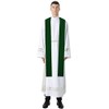 IvyRobes Unisex Adults Overlay Clergy Stole Plain Solid Emerald Church