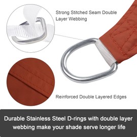 Artpuch Waterproof Sun Shade Sail 12' x 12' x 12' Rust Red Triangluar Shade Canopy 90% UV Resistant for Outdoor Patio Garden Backyard ATWP