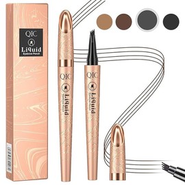 Eyebrow Pencil, Liquid Waterproof Eyebrow Pencil, Eyebrove Microbrading Pen, Eye Makeup Pencil Long Effect Waterproof Micro 4 Point Eyebrow Pencil - Natural Looking Eyebrow Makeup (03# Gray)