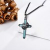 YAFEINI Crown of Thorns Necklace Sterling Silver Catholic Cross Pendant