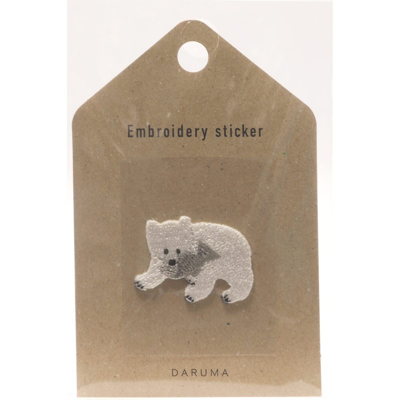 DARUMA Patch Embroidery Sticker COL. 15 Kivoli Bear White 01-8680