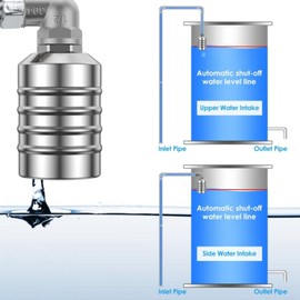 2pack Automatic Float Valve,1/2" to 3/4'' Water Level Floats 304 Stainless Steel Float Valve for Water Tank Automatic Water Level Control for Water Tank, Pool, Water Tank, Livestock Troughs.