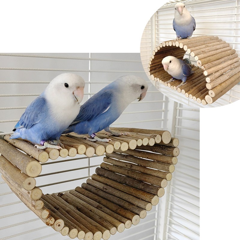 Bird Wood Hammock Tent Arch Bridge Shape Wooden Parrot Snuggle