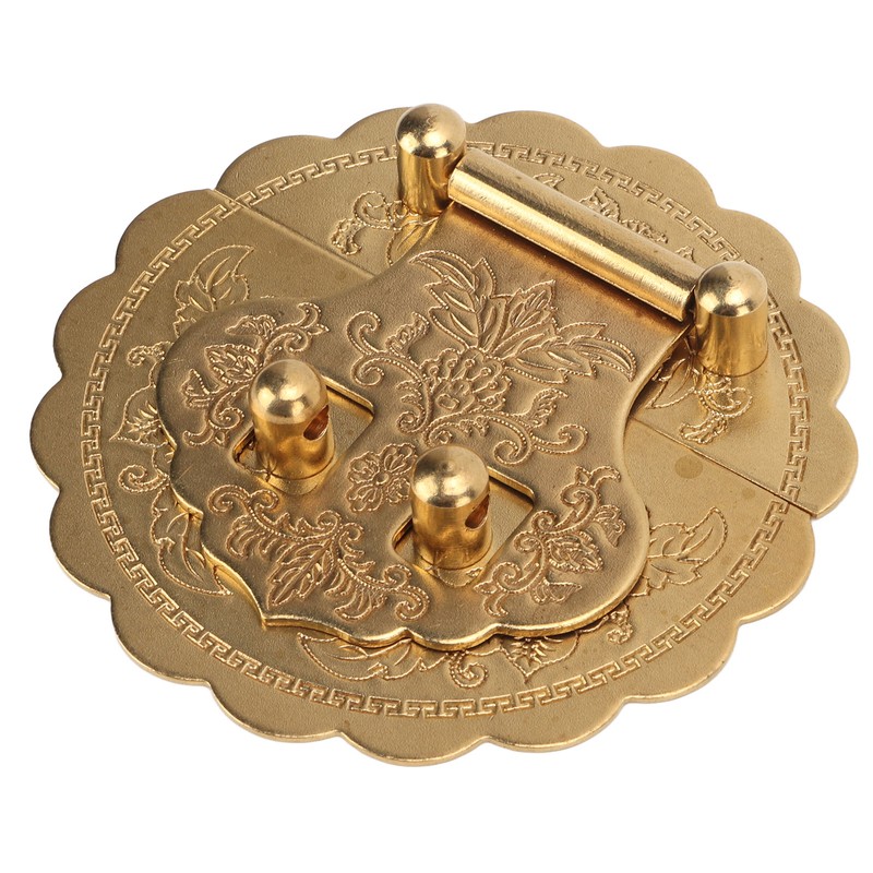 Brass Hasp Buckle Lock Retro Design 8cm Diameter Rust Resistance