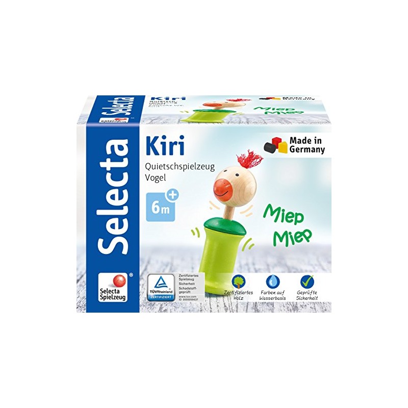 Selecta 61058 Kiri Bird Grab Toy with Squeaker, 13 cm
