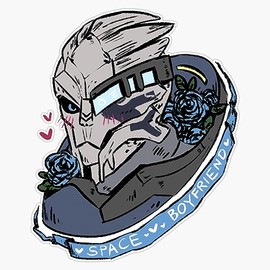 Garrus Vakarian: Space Boyfriend Sticker Bumper Sticker Vinyl Decal 5"