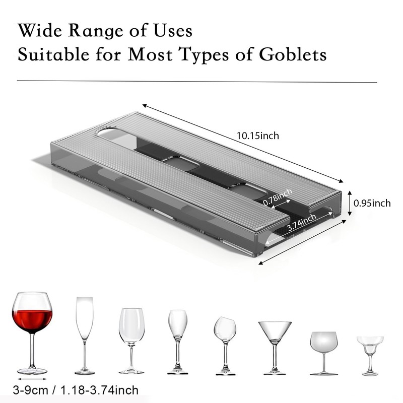 Vaisoeny Under Cabinet Wine Glass Hanger，4 Pack Wine Glass Holder