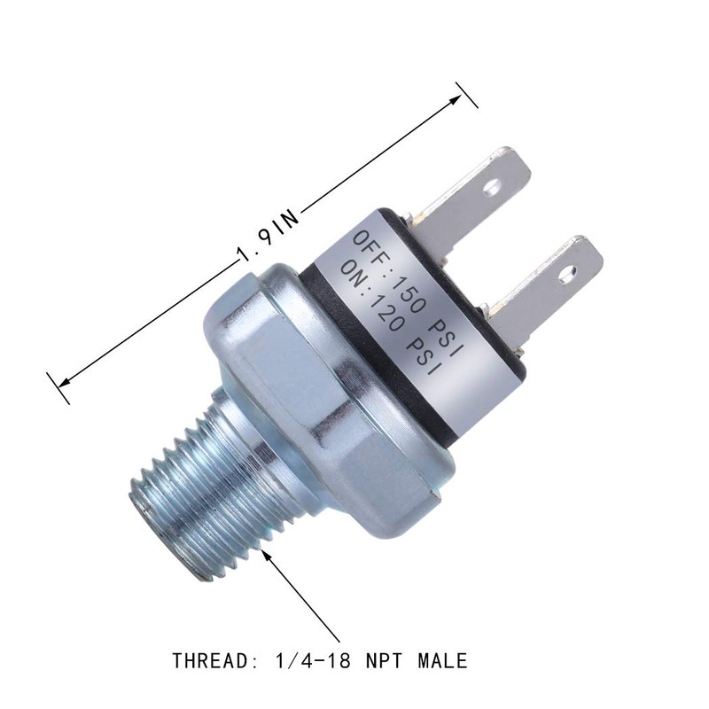 Pressure Switch 120-150 PSI Air Compressor Pressure Switch 1/4"-18 NPT