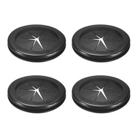 M METERXITY 4-Pack Rubber Grommets for Wiring 60mm Desk Grommet Double-Sided Flexible Cable Cord Grommet Desk Hole Cover for Cables/Wires Through Protection [Black, Petal-Shaped]