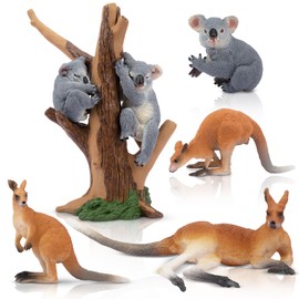 TOYMANY 7PCS Animal Figures Australia Animal Figures Set Realistic Animal Toys Kangaroo Koala Family Popular Animal Toys Birthday Present Christmas New Year Ornament Collection 6+ Years Old