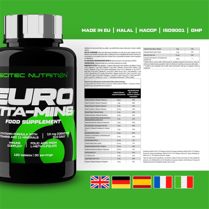 Scitec Nutrition Euro Vita-Mins, Highly Effective Multivitamin & Mineral Formula