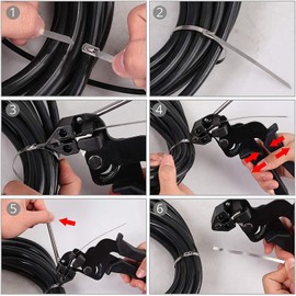 Tightening Tool, Dedicated Tool for Fastening Stainless Steel Cable Ties, Tie Gun, Stainless Steel Band Binding Tool, Deecam Cable Tie Tool, Used for Tightening and Cutting Metal Cable Ties