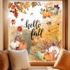 Whaline 6 Sheets Fall Pumpkin Window Clings White Green Orange